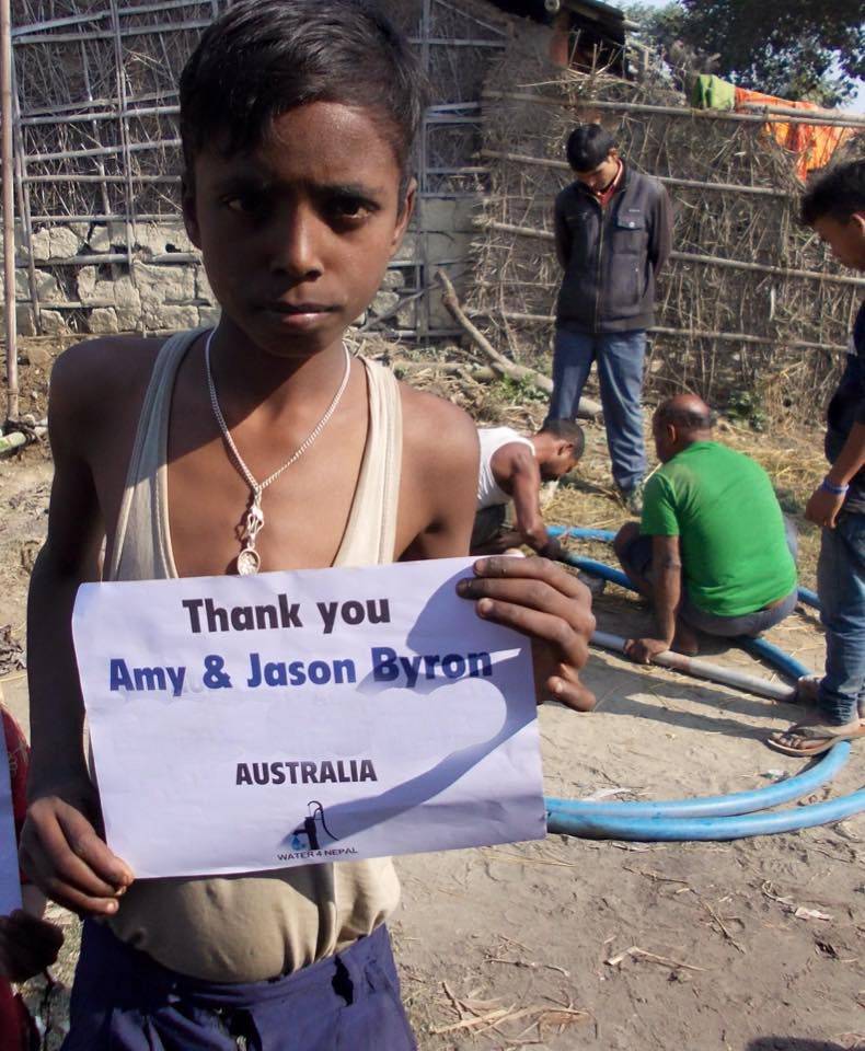 Water well project in Nepal supported by Amy and Jason Byron