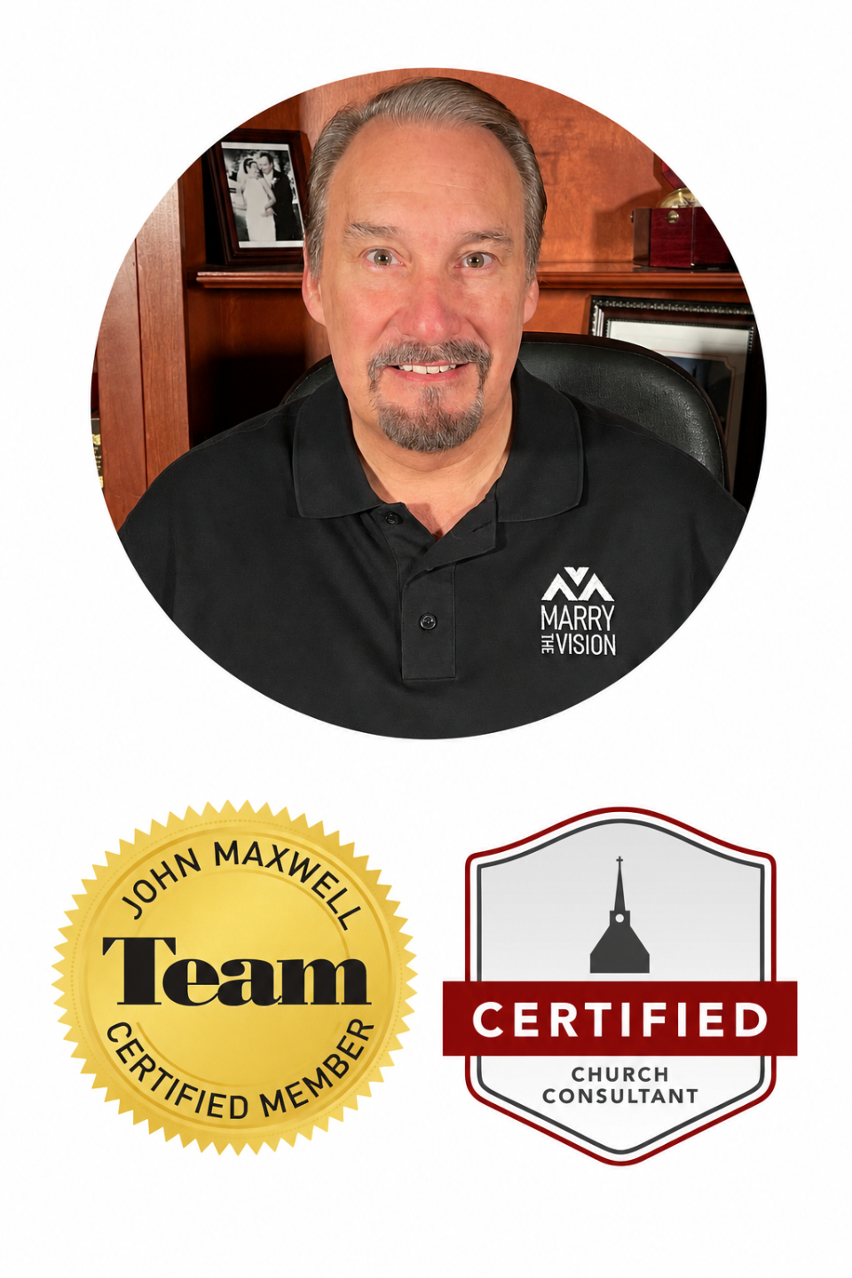 Ron Jutze with John Maxwell Team and Church Answers certification logos