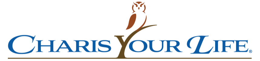 Logo for Charis Your Life with owl on a branch