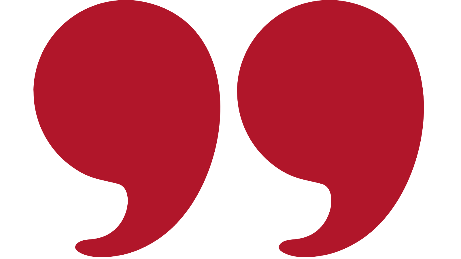 An icon of red quotation marks