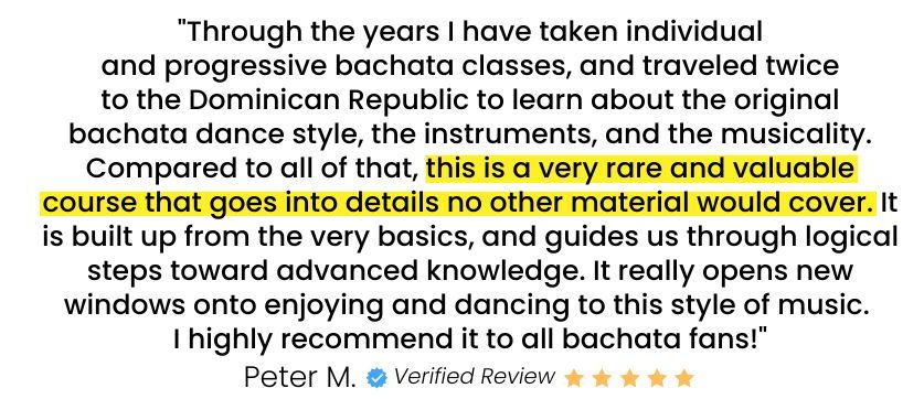 Bachata Musicality & Timing Course Student Review -  Peter M.