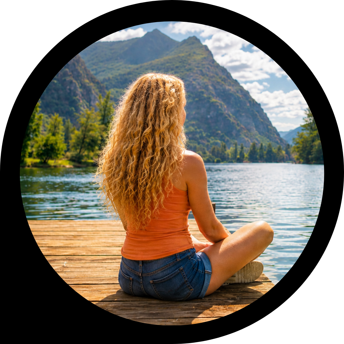 Photo of Elle Russ overlooking lake
