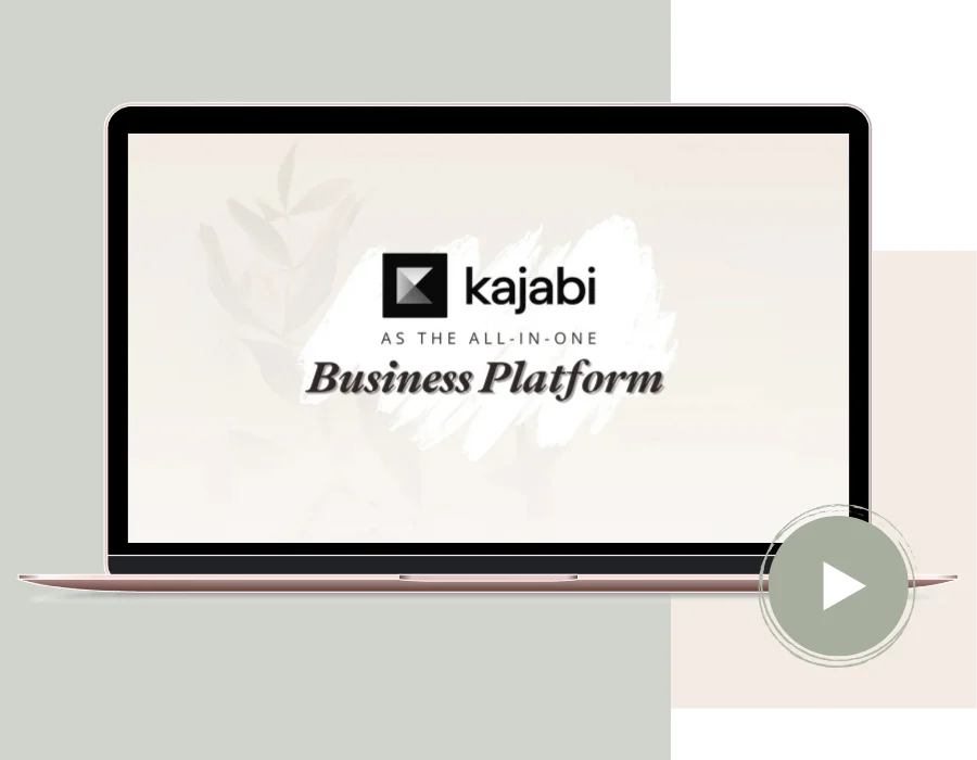 kajabi as a business platform masterclass on a laptop screen