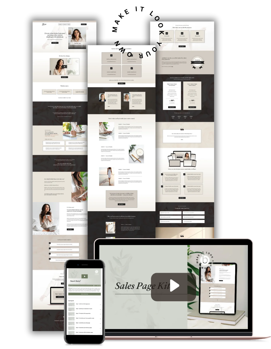 kajabi sales page template kit