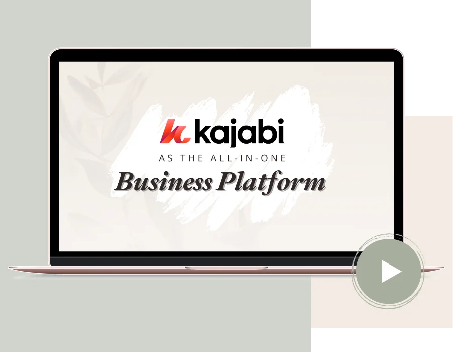 kajabi as a business platform masterclass on a laptop screen