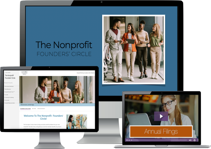 Tech Mockup for The Nonprofit Founders' Circle