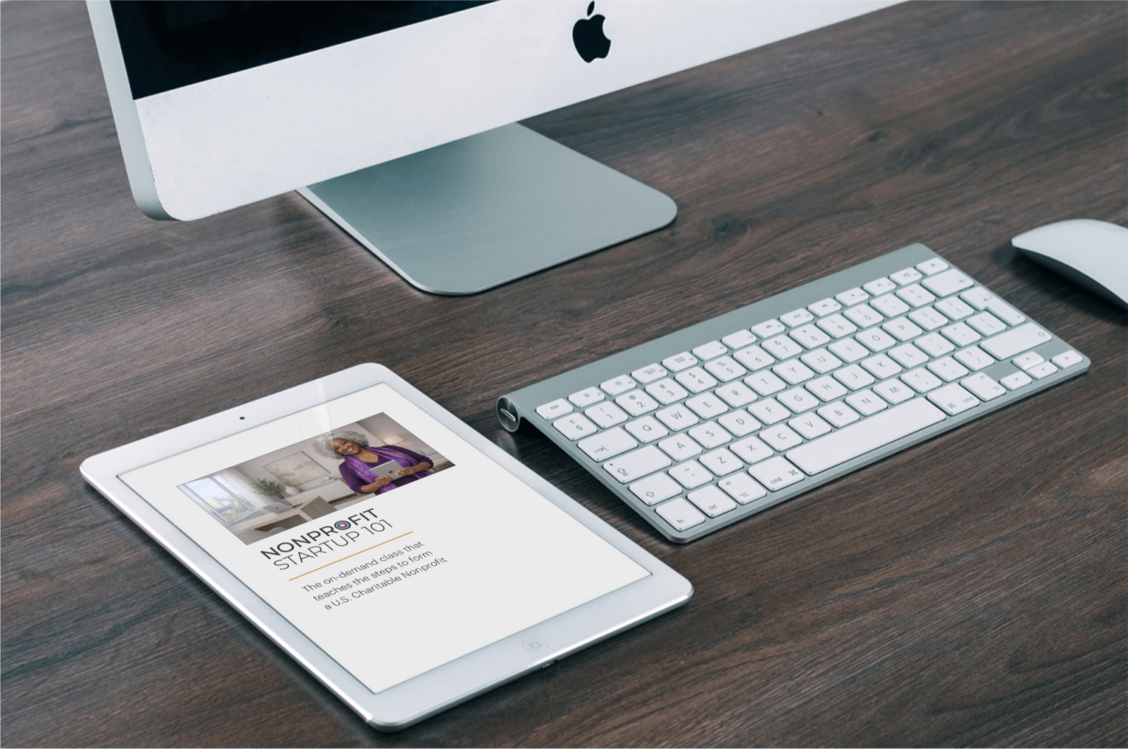 Tech Mockup - Tablet on Desktop