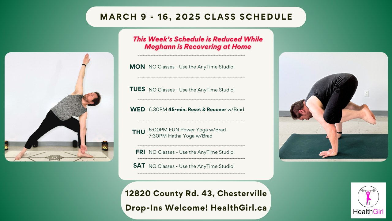 HealthGirl Live Class Schedule 