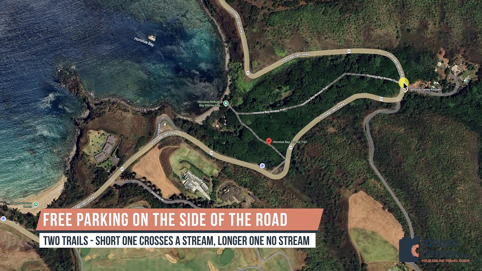 Honolua Bay Beach, Maui - Hawaii Map