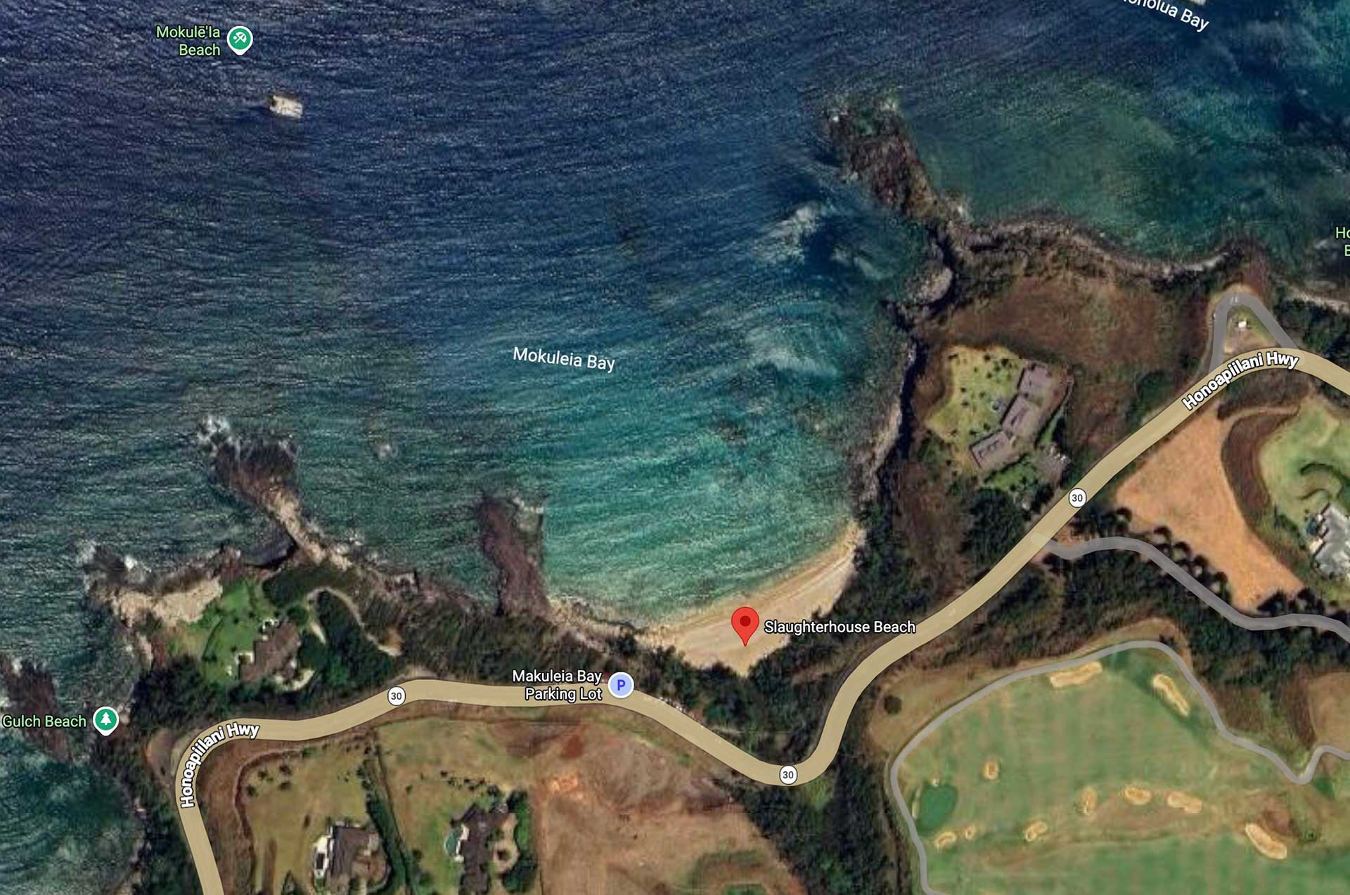 Slaughterhouse Beach, Maui - Hawaii Map