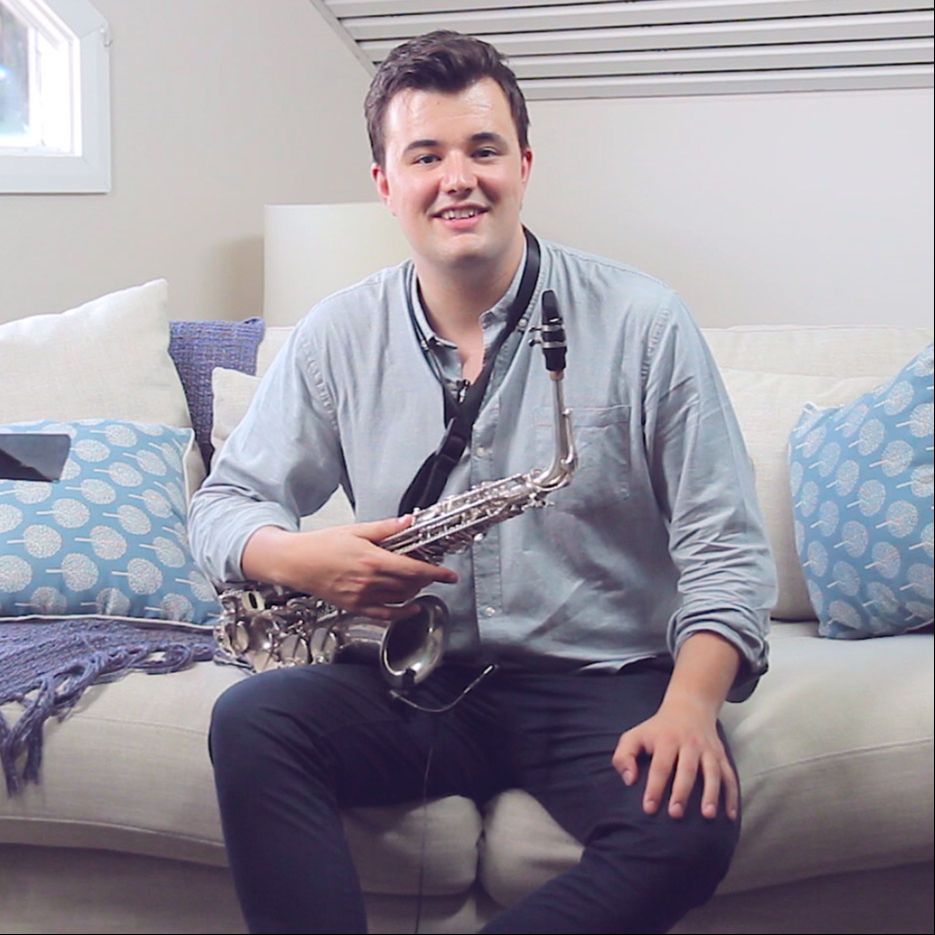 Jeremy Trezona founder of SaxTuition playing tenor saxophone