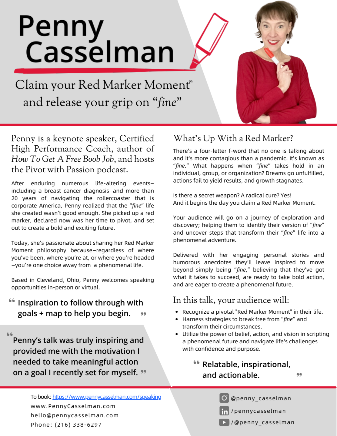 Penny Casselman Speaker One-Sheet