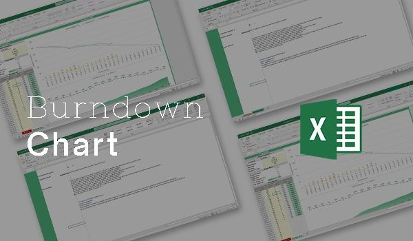 Burndown chart Excel template for monitoring project task completion.