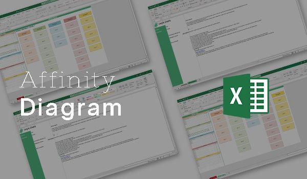 Affinity Diagram Excel template for organizing ideas into categories.