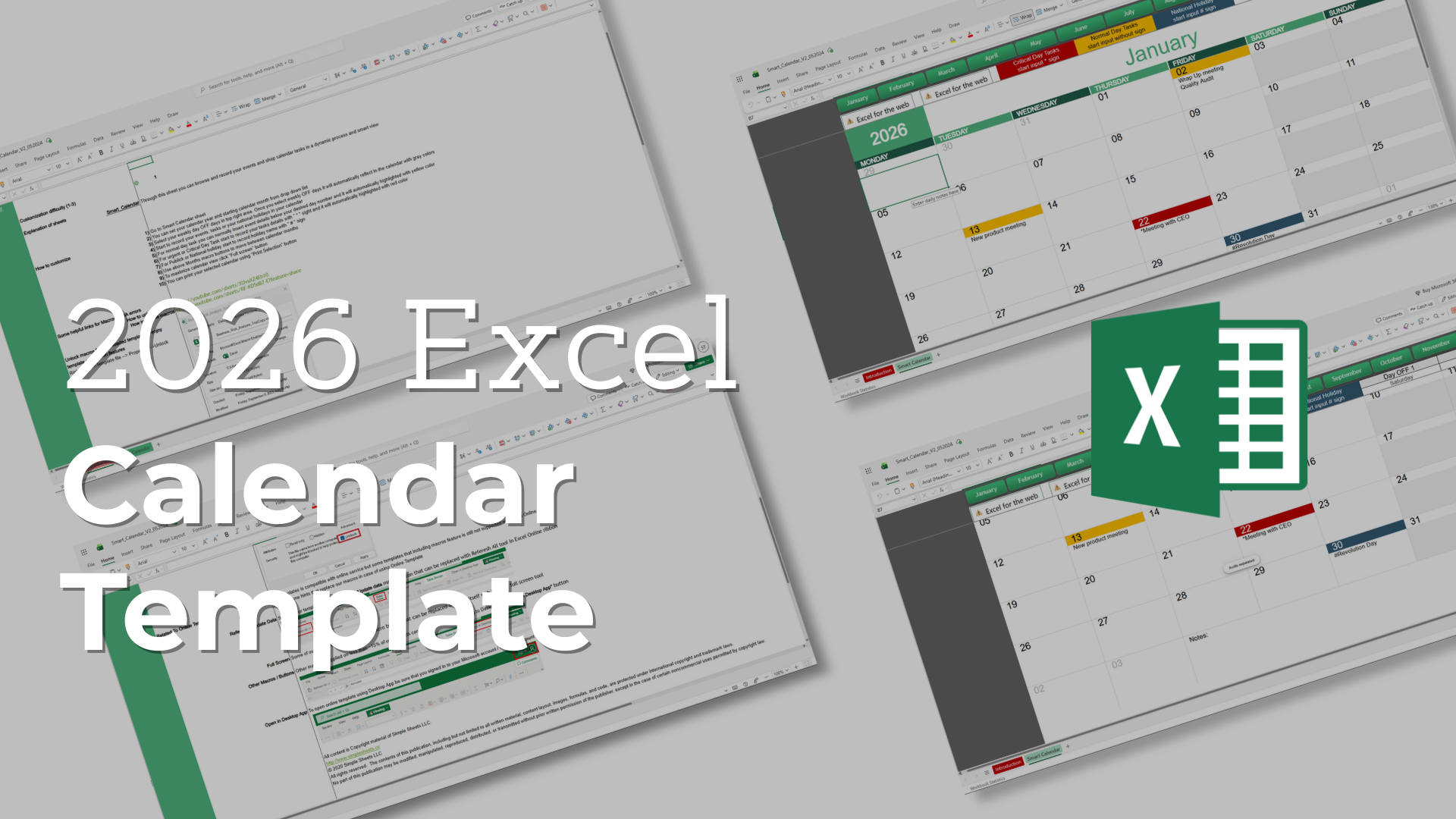 12 week year planner template for Excel and Google Sheets.