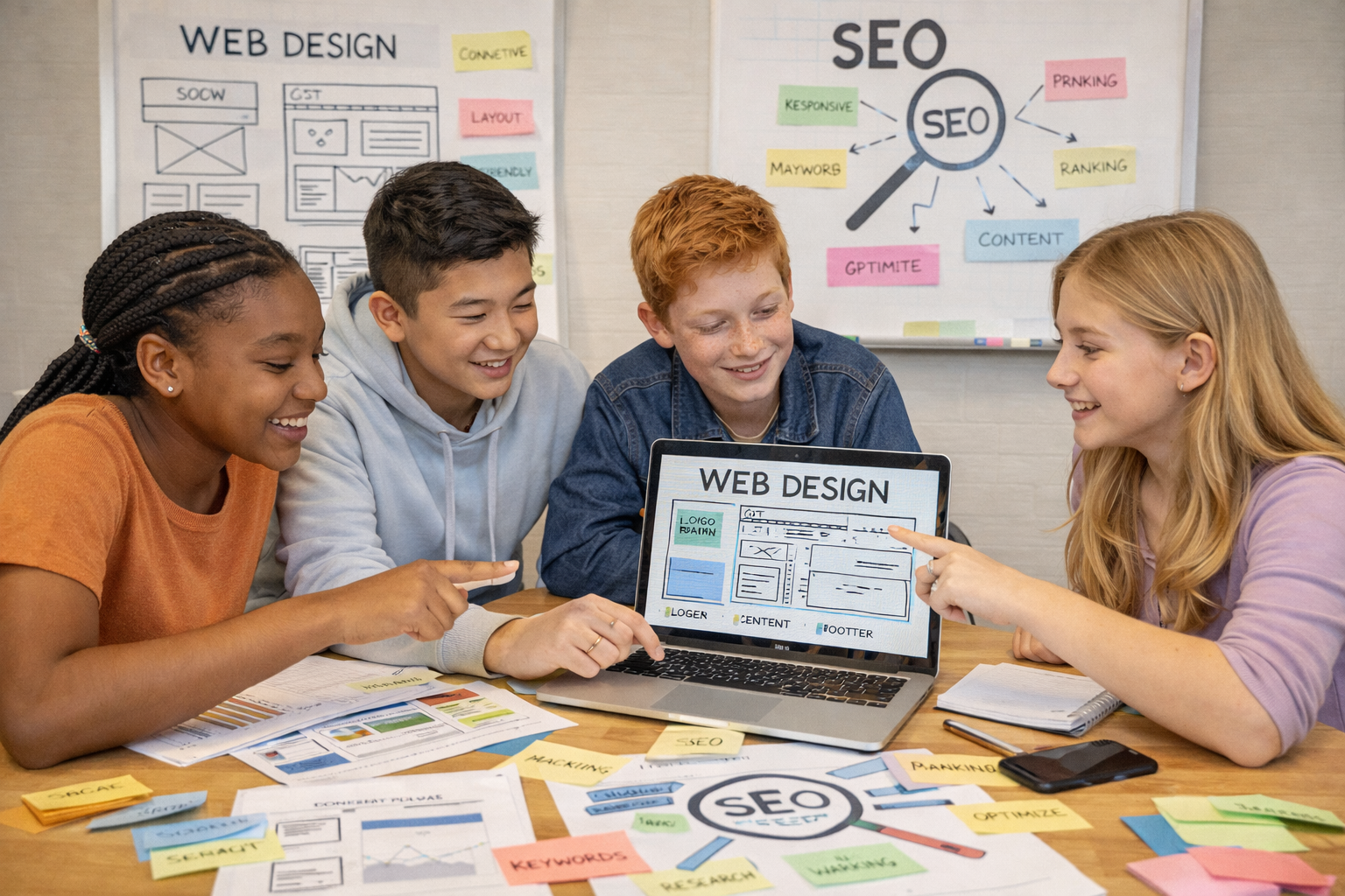 web design and seo course for older youth