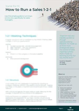 Guide: How to Run a Sales 1-2-1