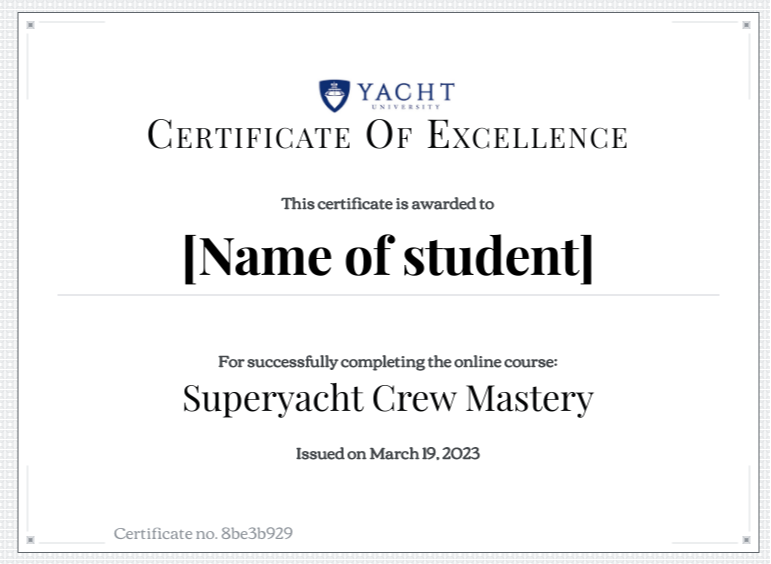 Complete Yacht Crew Mastery Certificates & Transformation