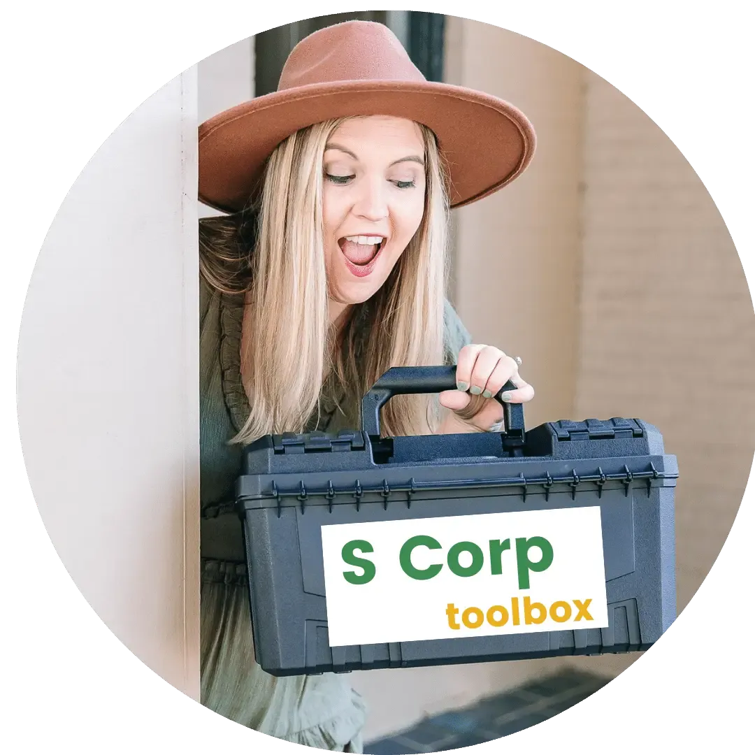 amie Trull holding the S Corp Toolbox for small business tax savings