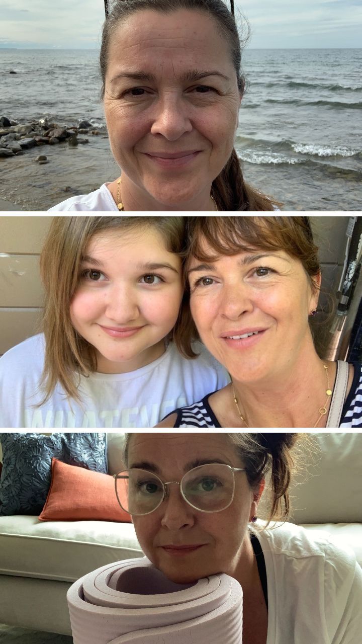 Plate full of delicious healthy food - salmon, apples, quinoa, vegetables