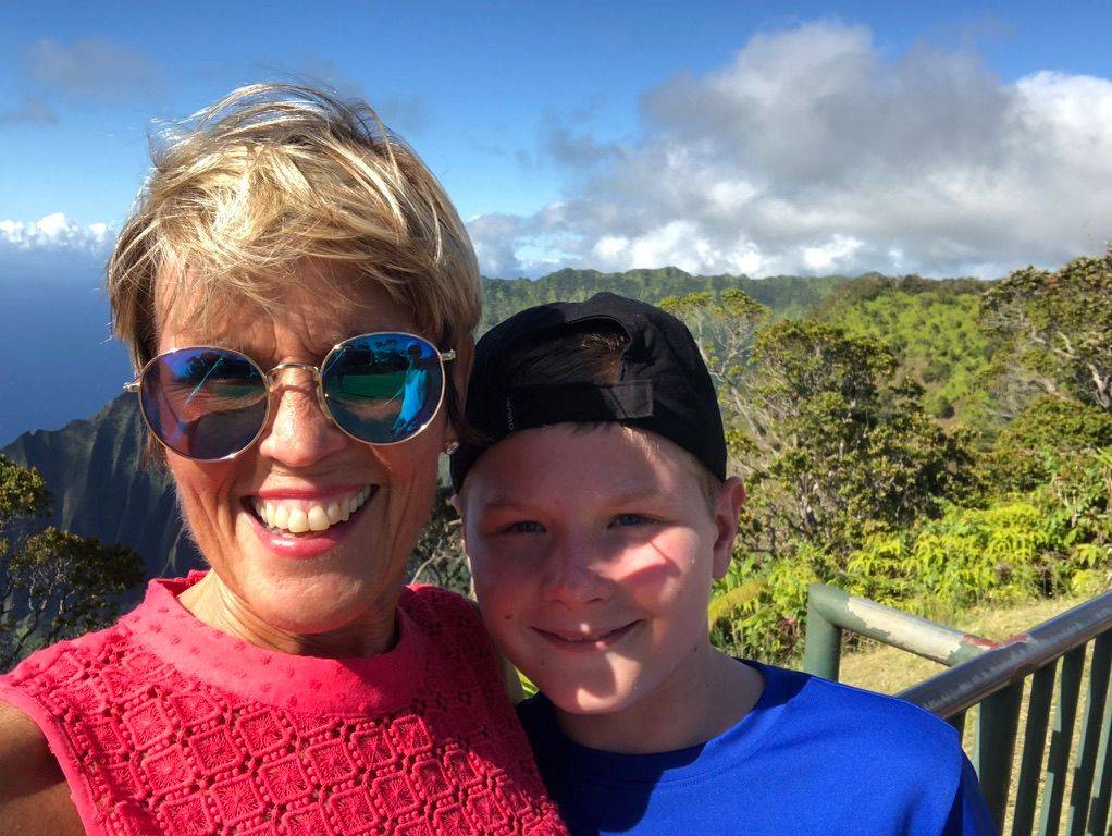 Andrea Johnson and her son