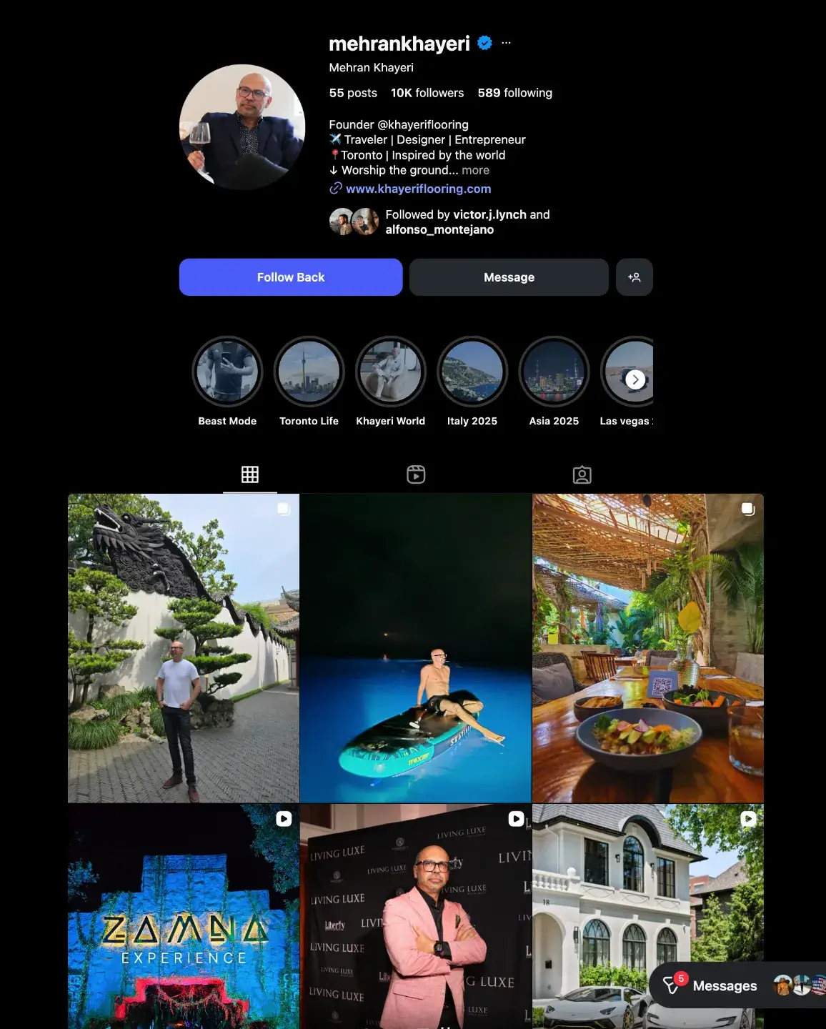 Member Instagram profile results