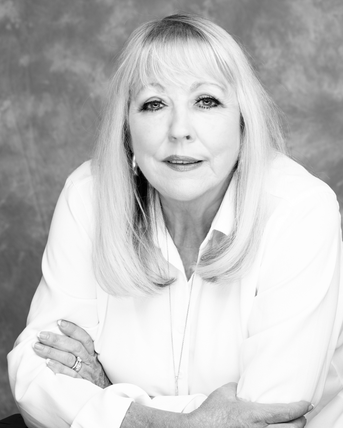 studio headshot portrait woman white shirt