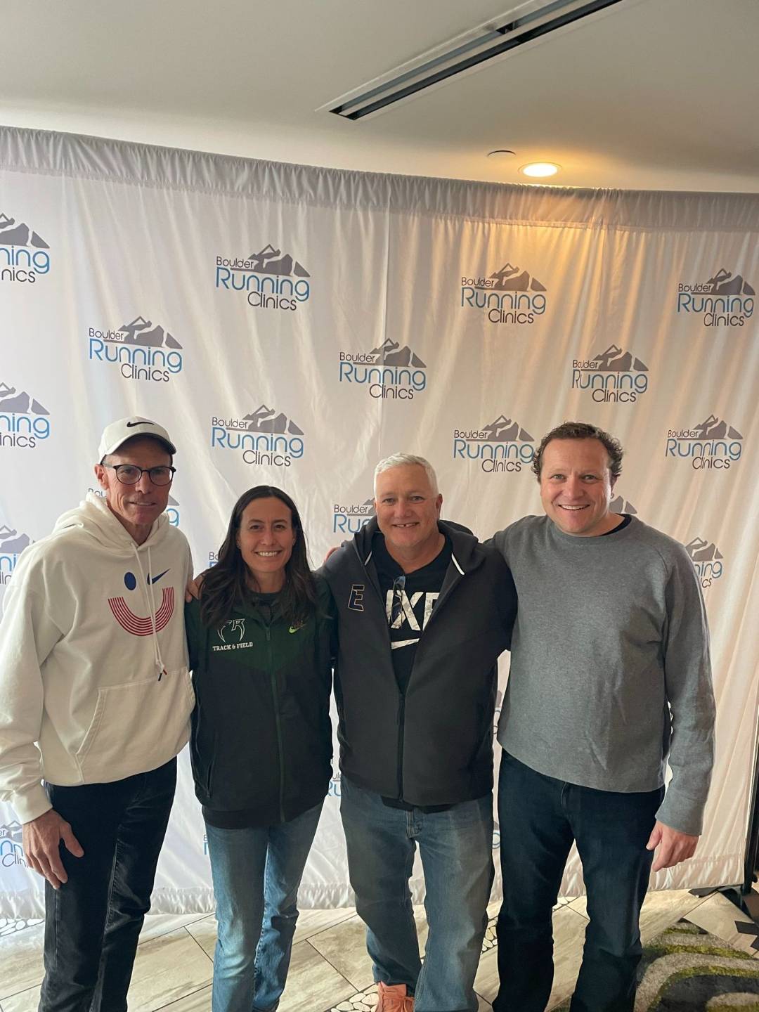The four speakers at the 2026 Boulder Running Clinic