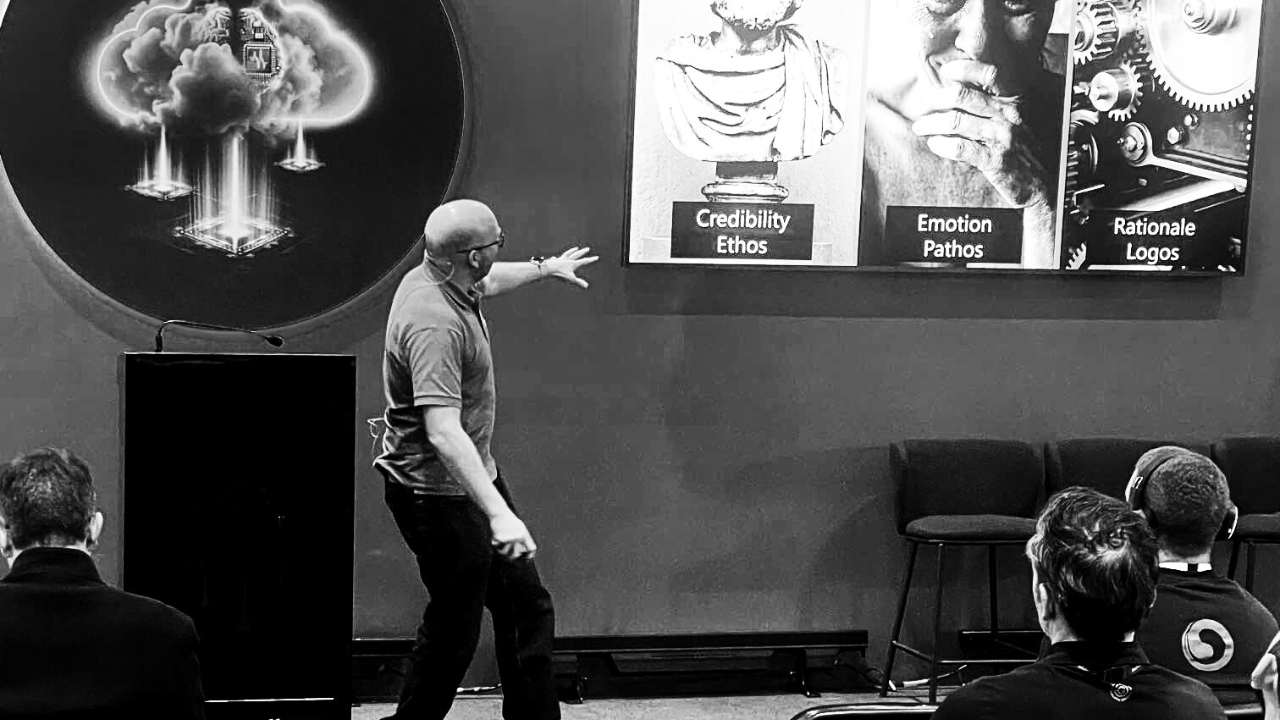 Picture of Ben presenting at Tech Show London