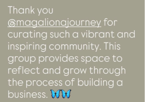 Vibrant community testimonial