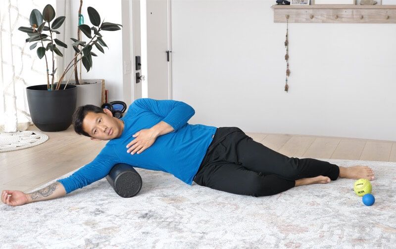 matt hsu shoulder massage on foam roller