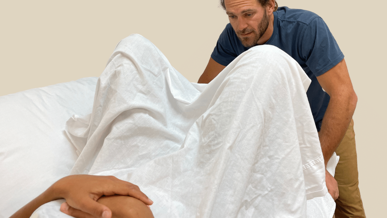 partner looking confused during perineal massage