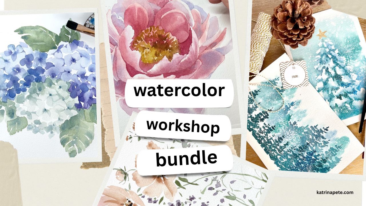 watercolor christmas tree card