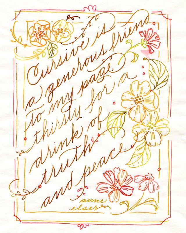 Anne-Davnes Elser: Online Calligraphy Course: Monolinear Lettering - Cursive  Crush & Open-Shaded Script