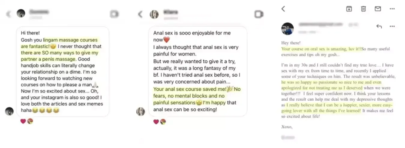 reviews on manual techniques, anal and oral sex course