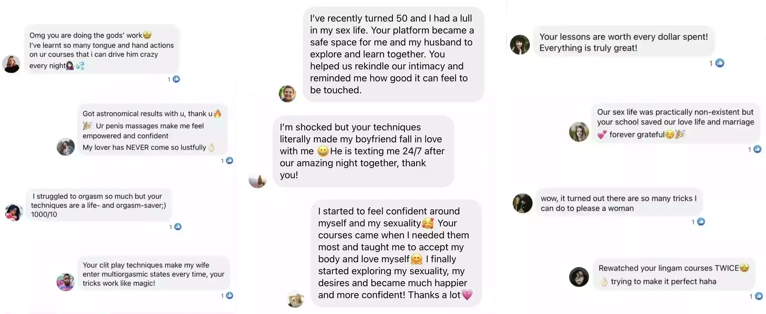 reviews on oral sex and lingam courses