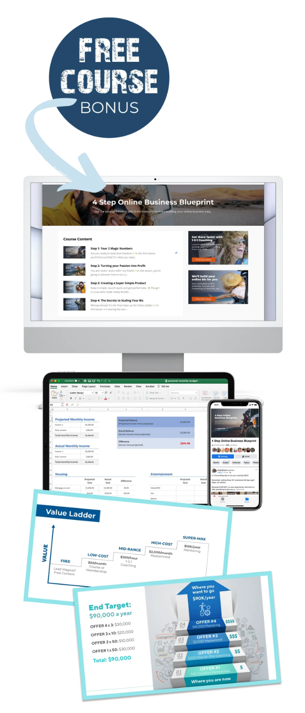 4 Step Online Business Blueprint included with ONE LIFE