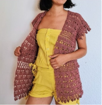 camisa rosa crochet
