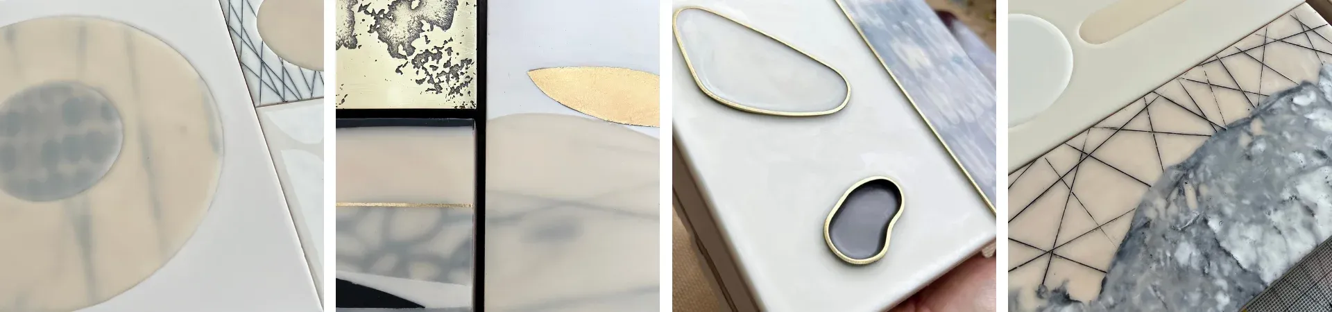 metal and resin art samples