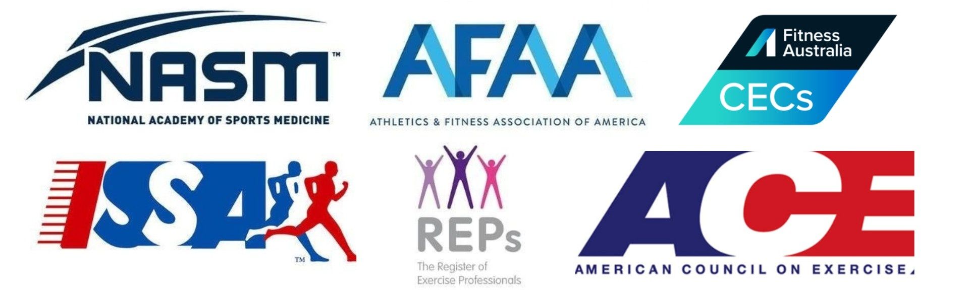 CEUs and fitness organization logos