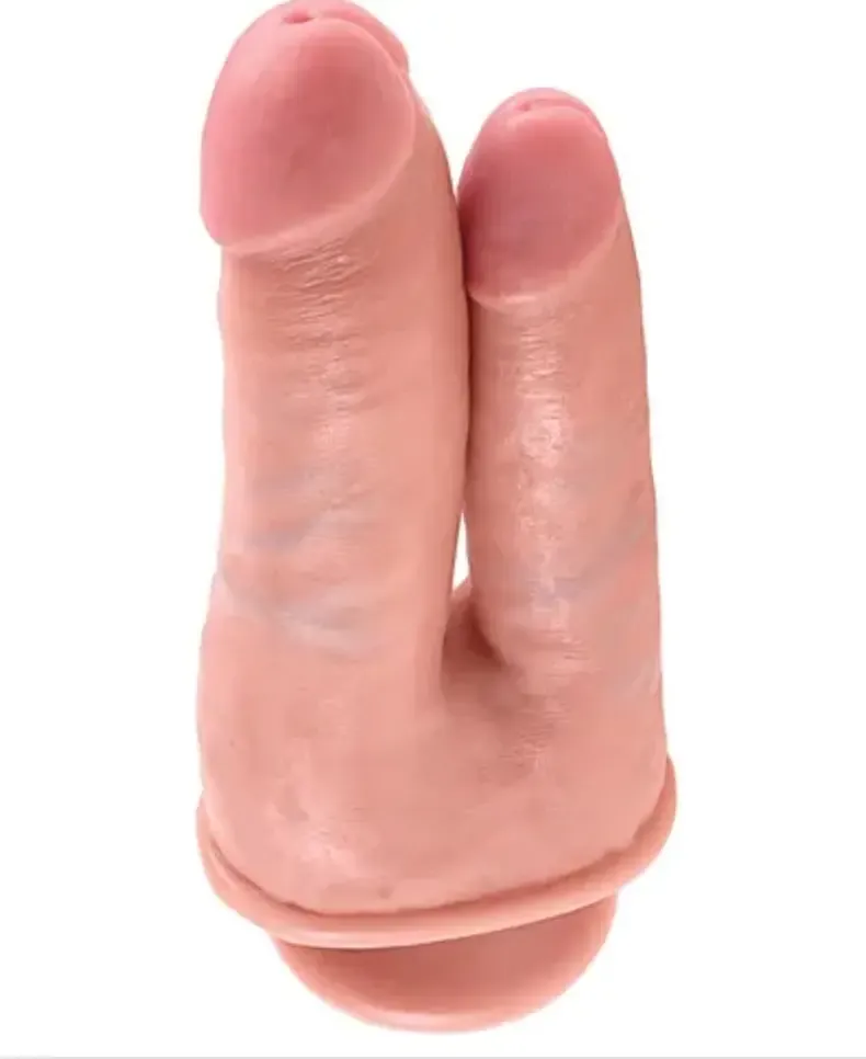 Double penetrating realistic dildo