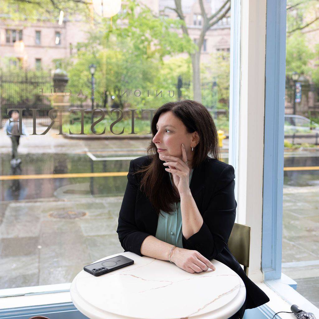 Kristyn Neal at cafe table