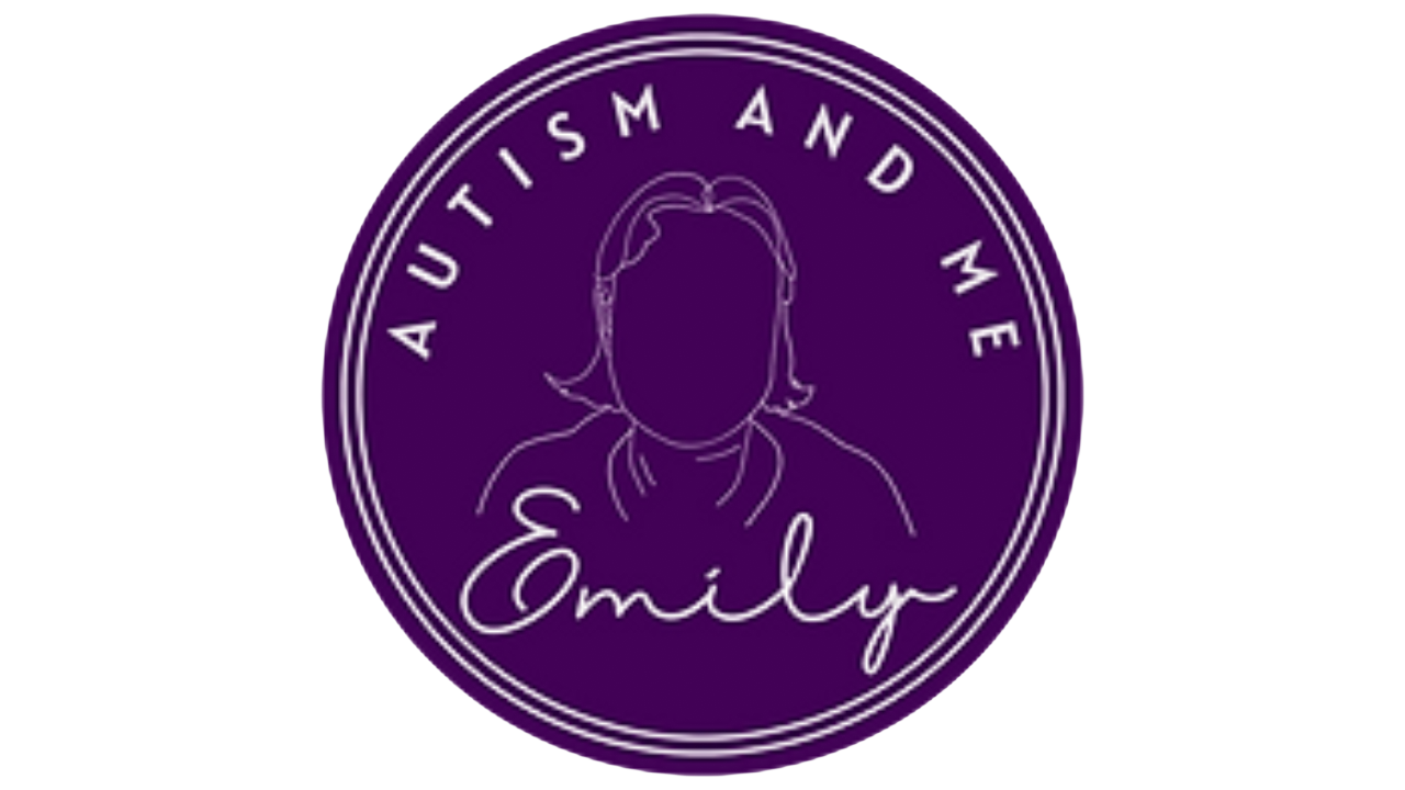 A purple circle logo, with an icon of a female head and shoulders, with 'AUTISM AND ME' and 