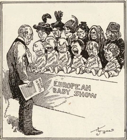 Cartoon on Wilson at the Treaty of Versailles