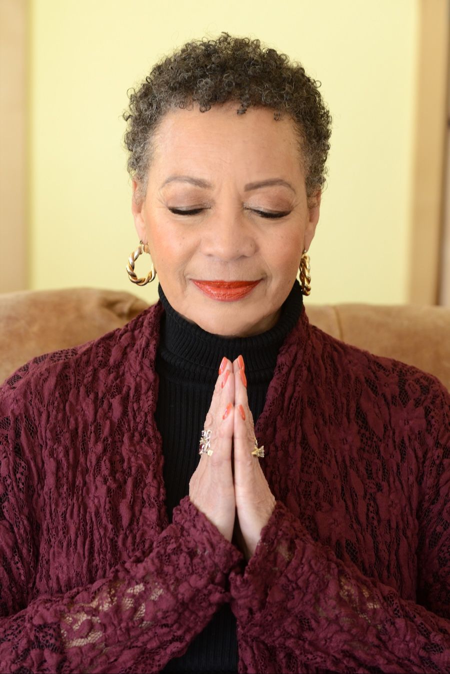 Image of cynthia with prayer hands