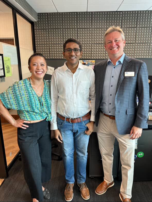 Suresh Rahul with Mimi Hsu and Thomas Elrod at HPREA office in Charlotte NC