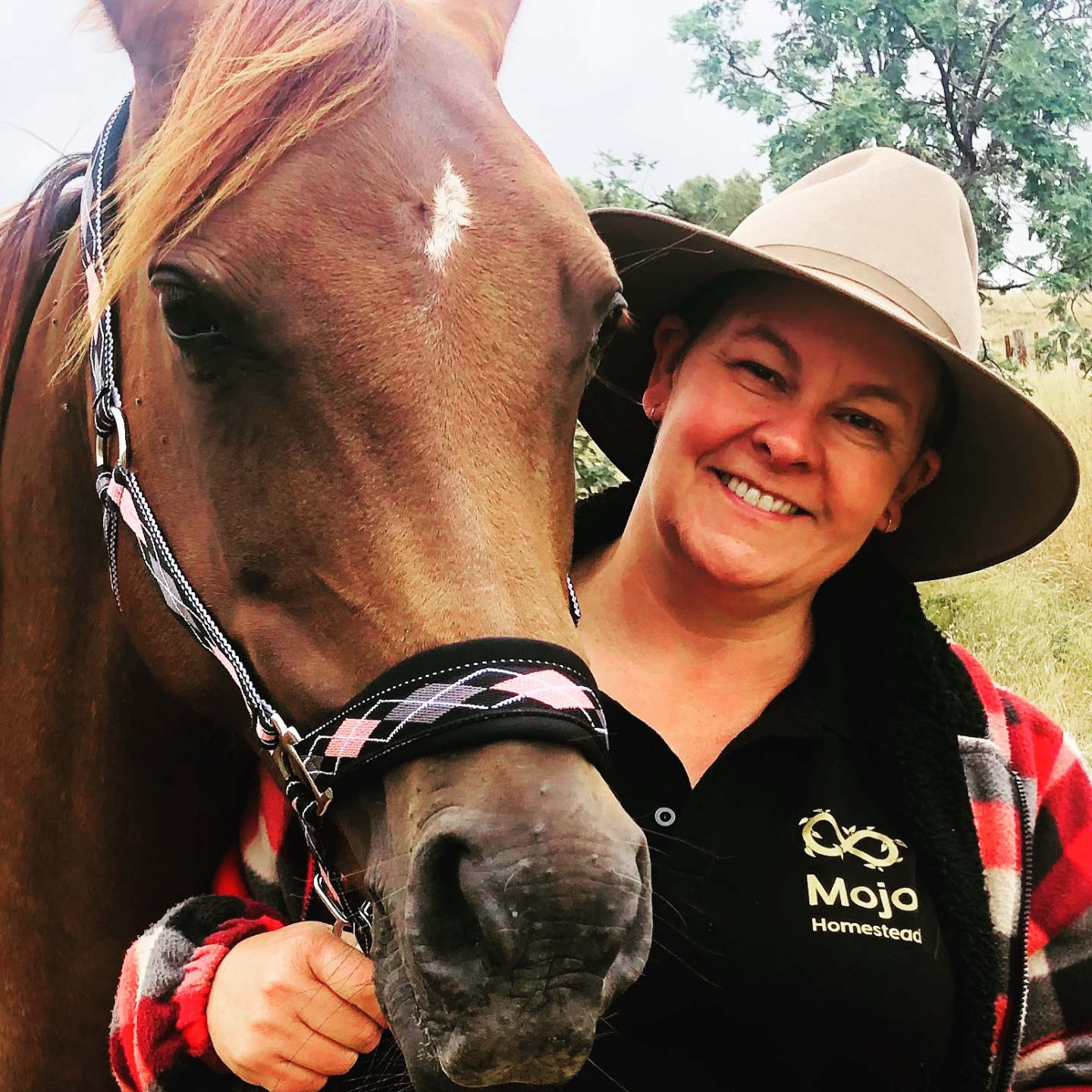 Cj with Abby the arab horse