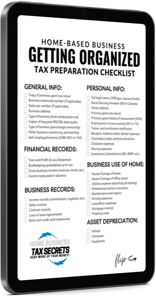 Home Business Tax Secrets Checklist