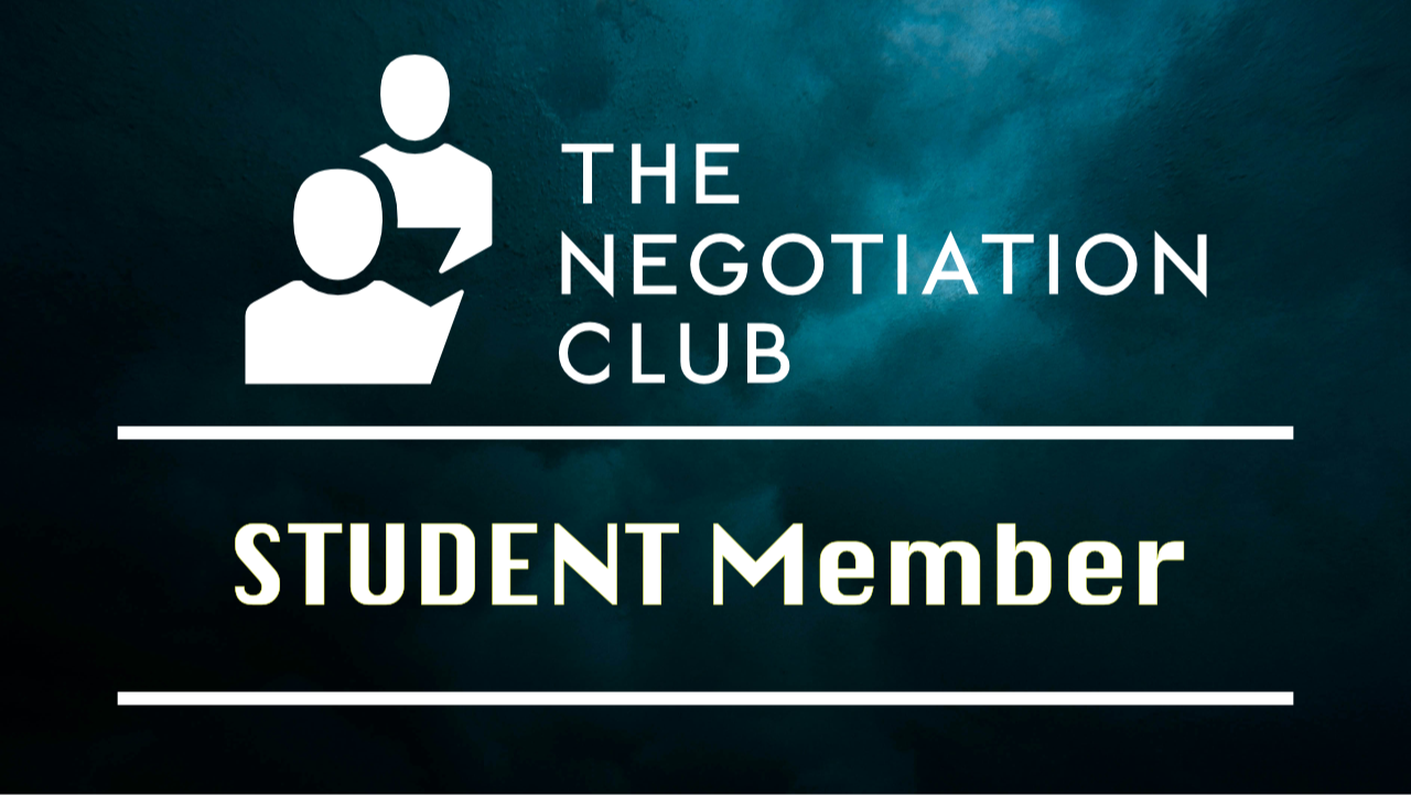 STUDENT Membership Banner at The Negotiation Club