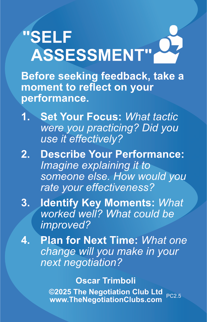 Negotiation Tactic Card – Self Assessment